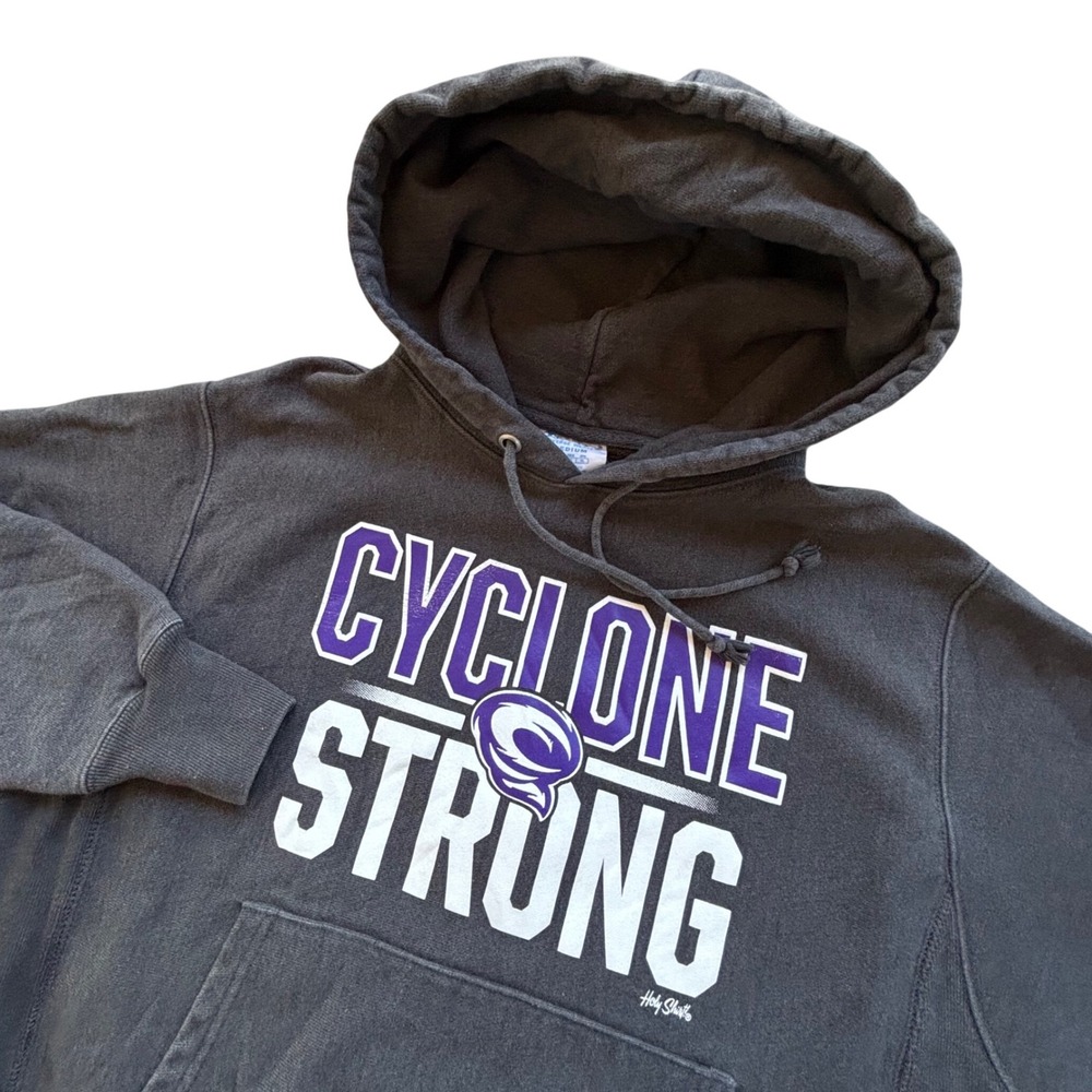 Champion Reverse Weave Cyclone‎ Strong Hoodie Gray Purple Mens Medium Sweatshirt